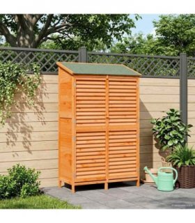 vidaXL Garden Shed with Roof Brown 106 x 56 x 176.5 cm Solid Fir Wood