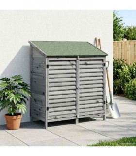 vidaXL Garden Shed with Roof Grey 106 x 56 x 113.5 cm Solid Fir Wood