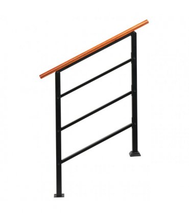 【Replace 80617397】Handrails for Outdoor Steps, Wrought Iron Solid Wood Hand Railing for Concrete Steps, Porch Steps, Wooden Steps, Fits 1 to 3 Steps