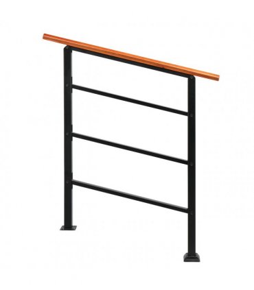 【Replace 80617397】Handrails for Outdoor Steps, Wrought Iron Solid Wood Hand Railing for Concrete Steps, Porch Steps, Wooden Steps, Fits 1 to 3 Steps