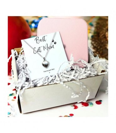 Best Cat Mum Necklace & Jewellery Box Gift — Colour: Pink, Size: 100 x 100 x 50 mm