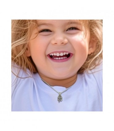 Flower Girl Necklace & Thank You Gift Card — Colour: Silver, Size: 16 or 18 inch