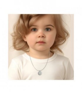 Girls White Daisy Charm Necklace — Size: 16 inch
