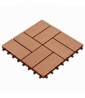 vidaXL Decking Tile 11 pcs Teak 30 x 30 cm WPC — Colour: Teak colour — V0672176493