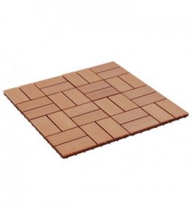 vidaXL Decking Tile 22 pcs Teak 30 x 30 cm WPC — Colour: Teak colour — V0672176496