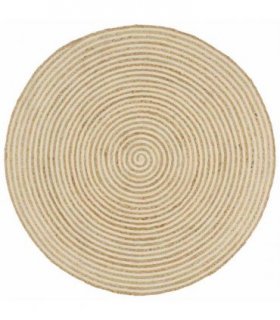 vidaXL Handmade Rug Jute with Spiral Design White 150 cm