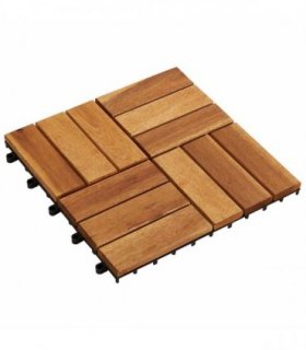vidaXL Decking Tile 30 pcs Brown 30 x 30 cm Acacia Hardwood