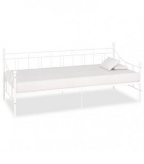 284668 vidaXL DayBed Frame without Mattress White Metal 90x200 cm