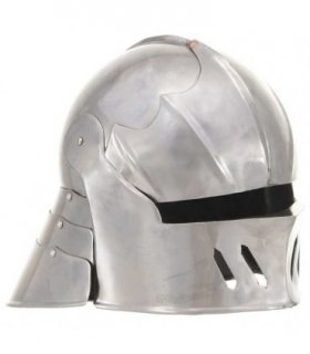 vidaXL Medieval Knight Helmet Antique Replica LARP Silver Steel — Model: model 27