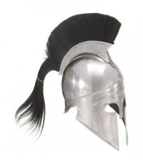 vidaXL Greek Warrior Helmet Antique Replica LARP Silver Steel — Model: model 20