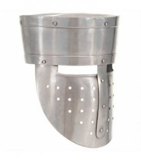 vidaXL Medieval Knight Helmet Antique Replica LARP Silver Steel — Model: model 2