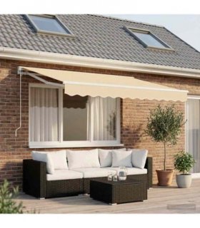 vidaXL Awning Replacement Fabric Cream 3.5 x 2 m Polyester