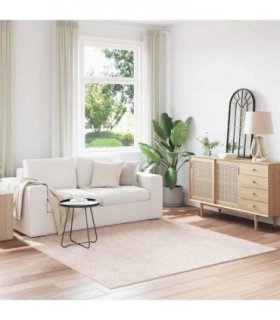 vidaXL Anti-slip Shaggy Rug Cream 200 x 200 cm PP