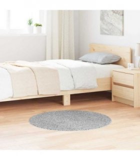 vidaXL Anti-slip Shaggy Rug Grey 90 x 90 cm PP — Size: Ø 90 cm