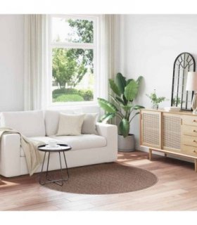 vidaXL Anti-slip Shaggy Rug Brown 160 x 160 cm PP — Size: Ø 160 cm