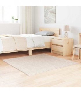 vidaXL Anti-slip Shaggy Rug Cream 120 x 120 cm PP