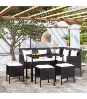vidaXL Couch Sofa Set | Black, Cream White