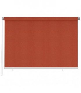 vidaXL Outdoor Roller Blind 225(W)x140(H) cm Terracotta HDPE — Colour: terracota, Size: 220 x 140 cm