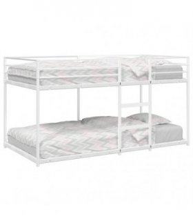 vidaXL Bunk Bed without Mattress White 90x200 cm Steel — Size: 90 x 200 cm — V0672184495
