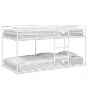 vidaXL Bunk Bed without Mattress White 100x200 cm Steel — Size: 100 x 200 cm