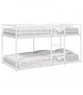 vidaXL Bunk Bed without Mattress White 75x190 cm Steel — Size: 75 x 190 cm