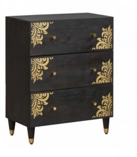 vidaXL Sideboard Black 60 x 33 x 75 cm Solid Mango Wood