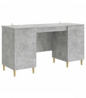 vidaXL Desk Concrete Grey Engineered Wood 142.5 x 50 x 75 cm — V0672185034