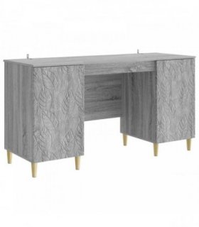 vidaXL Desk Grey Sonoma Engineered Wood 142.5 x 50 x 75 cm — V0672185035
