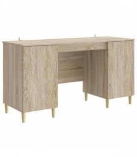 vidaXL Desk Sonoma Oak Engineered Wood 142.5 x 50 x 75 cm — V0672185036