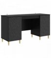 vidaXL Desk Black Engineered Wood 142.5 x 50 x 75 cm — V0672185037