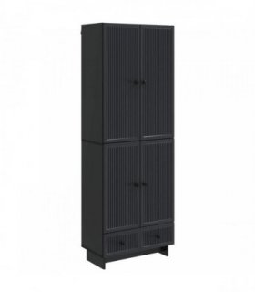 vidaXL Cabinet Set 2 pcs Black 66 x 34.5 x 95 cm Engineered Wood