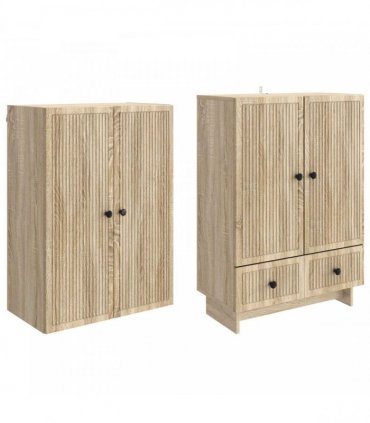 vidaXL Cabinet Set 2 pcs Sonoma Oak 66 x 34.5 x 95 cm Engineered Wood