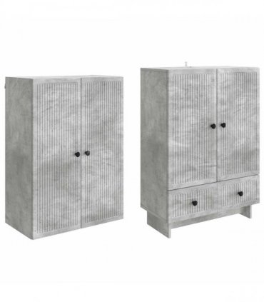 vidaXL Cabinet Set 2 pcs Concrete Grey 66 x 34.5 x 95 cm