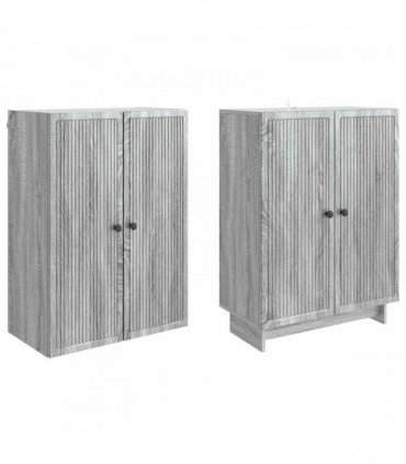 vidaXL Cabinet Set 2 pcs Grey Sonoma 66 x 34.5 x 90 cm Engineered Wood