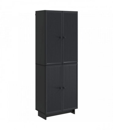 vidaXL Cabinet Set 2 pcs Black 66 x 34.5 x 90 cm Engineered Wood