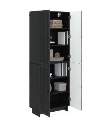 vidaXL Cabinet Set 2 pcs Black 66 x 34.5 x 90 cm Engineered Wood
