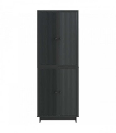 vidaXL Cabinet Set 2 pcs Black 66 x 34.5 x 90 cm Engineered Wood