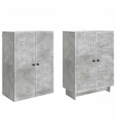 vidaXL Cabinet Set 2 pcs Concrete Grey 66 x 34.5 x 90 cm