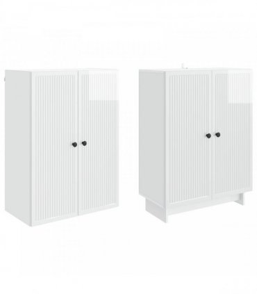 vidaXL Cabinet Set 2 pcs High Gloss White 66 x 34.5 x 90 cm