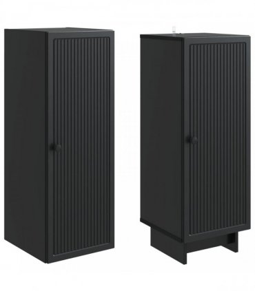 vidaXL Cabinet Set 2 pcs Black 34.5 x 33 x 90 cm Engineered Wood