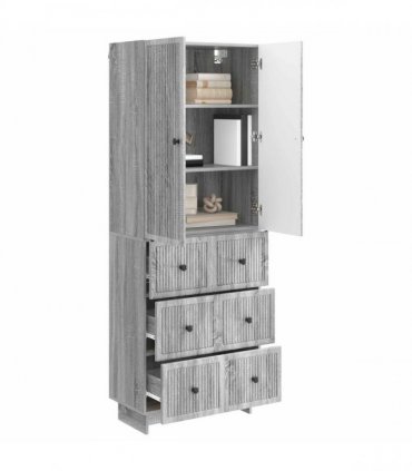 vidaXL Cabinet Set 2 pcs 66 x 34.5 x 90 cm Engineered Wood — Colour: Grey sonoma