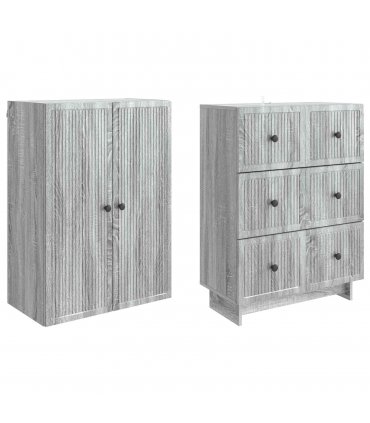 vidaXL Cabinet Set 2 pcs 66 x 34.5 x 90 cm Engineered Wood — Colour: Grey sonoma