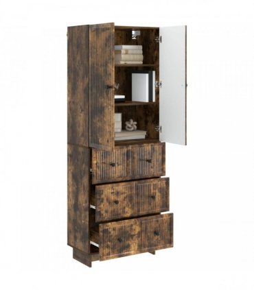 vidaXL Cabinet Set 2 pcs 66 x 34.5 x 90 cm Engineered Wood — Colour: Smoked oak