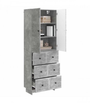 vidaXL Cabinet Set 2 pcs Concrete Grey 66 x 34.5 x 90 cm — V0672185068
