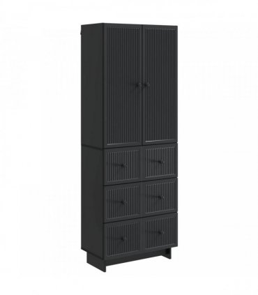 vidaXL Cabinet Set 2 pcs 66 x 34.5 x 90 cm Engineered Wood — Colour: Black