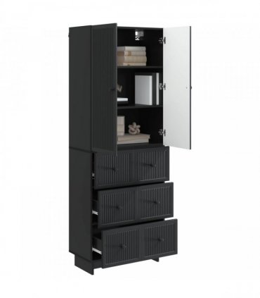 vidaXL Cabinet Set 2 pcs 66 x 34.5 x 90 cm Engineered Wood — Colour: Black