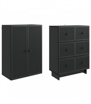 vidaXL Cabinet Set 2 pcs 66 x 34.5 x 90 cm Engineered Wood — Colour: Black