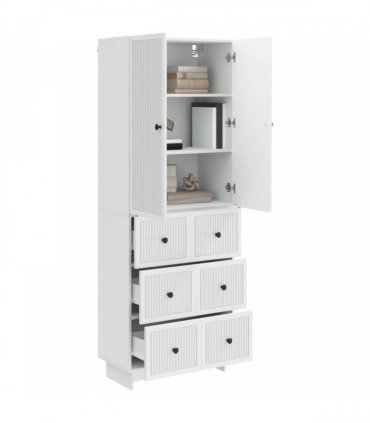 vidaXL Cabinet Set 2 pcs 66 x 34.5 x 90 cm Engineered Wood — Colour: High gloss white