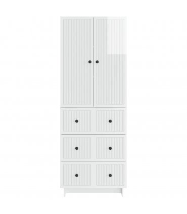 vidaXL Cabinet Set 2 pcs 66 x 34.5 x 90 cm Engineered Wood — Colour: High gloss white