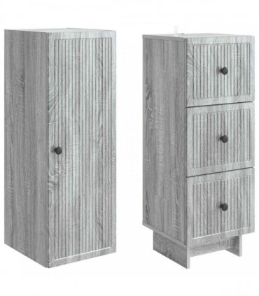 vidaXL Cabinet Set 2 pcs 33 x 34.5 x 90 cm Engineered Wood — Colour: Grey sonoma